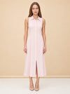 Gingham Sleeveless Button-Front Midi Shirt Dress — model front