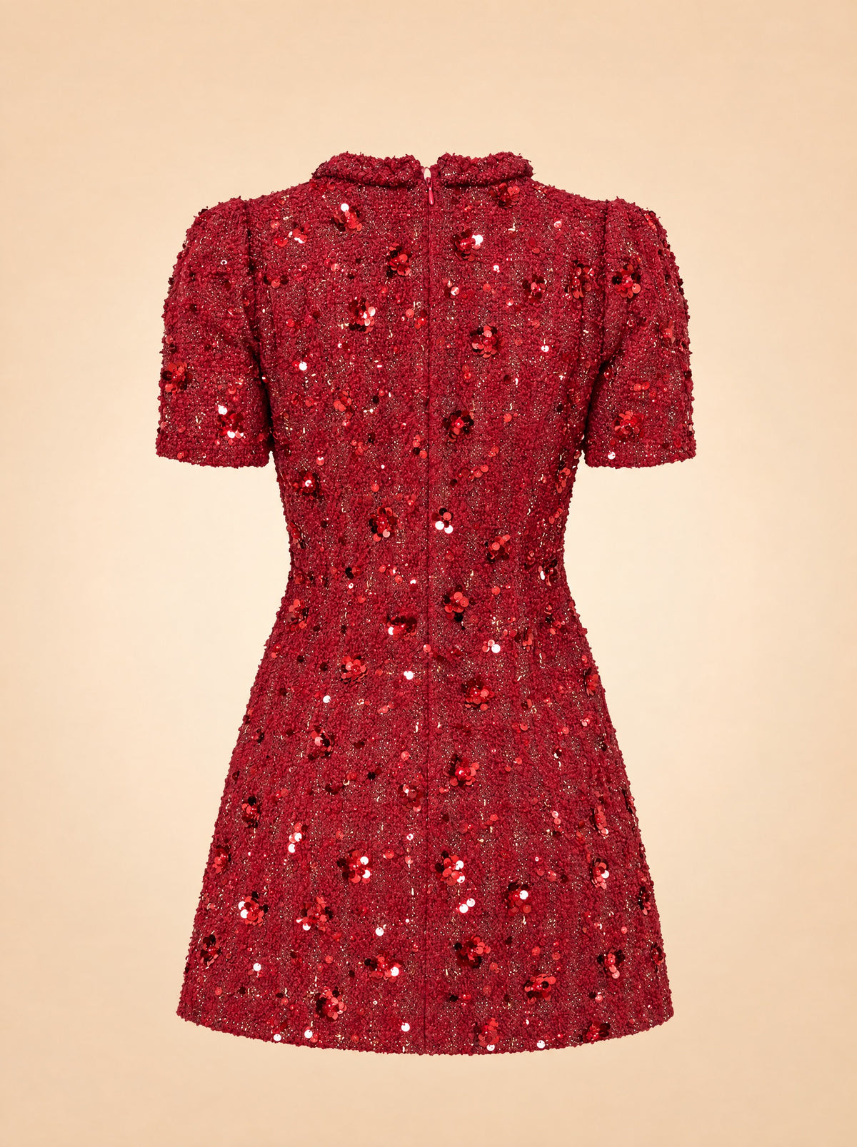 Cherry Tweed Shift Dress ghost_back
