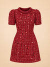 Cherry Tweed Shift Dress ghost_front