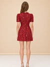 Cherry Tweed Shift Dress model_back