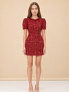 Cherry Tweed Shift Dress model_front