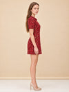 Cherry Tweed Shift Dress model_side