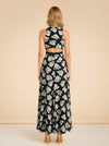 Black Floral One-Shoulder Cutout Maxi Dress