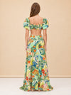 STAUD Coliseum Cotton Linen Maxi Dress Cutout Tropical Floral Vacation Size 2 MK model_back