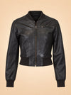 Collins Stonewash Leather Bomber ghost_front