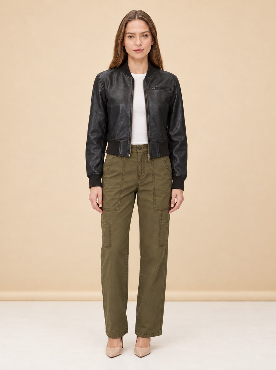 Collins Stonewash Leather Bomber model_front