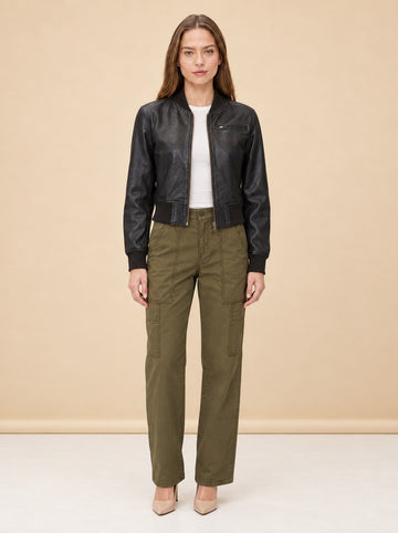 Collins Stonewash Leather Bomber model_front