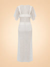 Wraith Beaded Tulle Midi Dress — ghost back