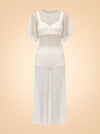 Wraith Beaded Tulle Midi Dress — ghost front