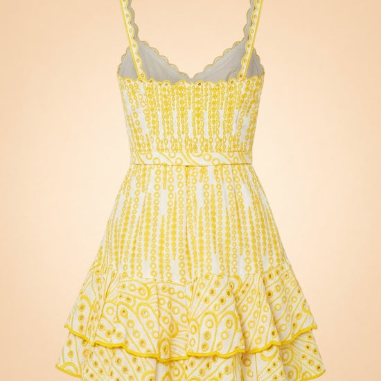 Charo Ruiz Ibiza Cordoba Short Dress (Solar Yellow eyelet) — back