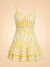 Charo Ruiz Ibiza Cordoba Short Dress (Solar Yellow eyelet) — front