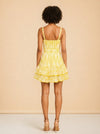 Charo Ruiz Ibiza Cordoba Short Dress (Solar Yellow eyelet) — on model, back