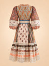 ZIMMERMANN Crochet-Trimmed Patchwork Paisley Linen Midi Dress ghost_back