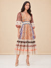 ZIMMERMANN Crochet-Trimmed Patchwork Paisley Linen Midi Dress model_front_2
