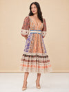 ZIMMERMANN Crochet-Trimmed Patchwork Paisley Linen Midi Dress model_front_3