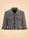 Cropped Sleeve Mini Jacket ghost_front