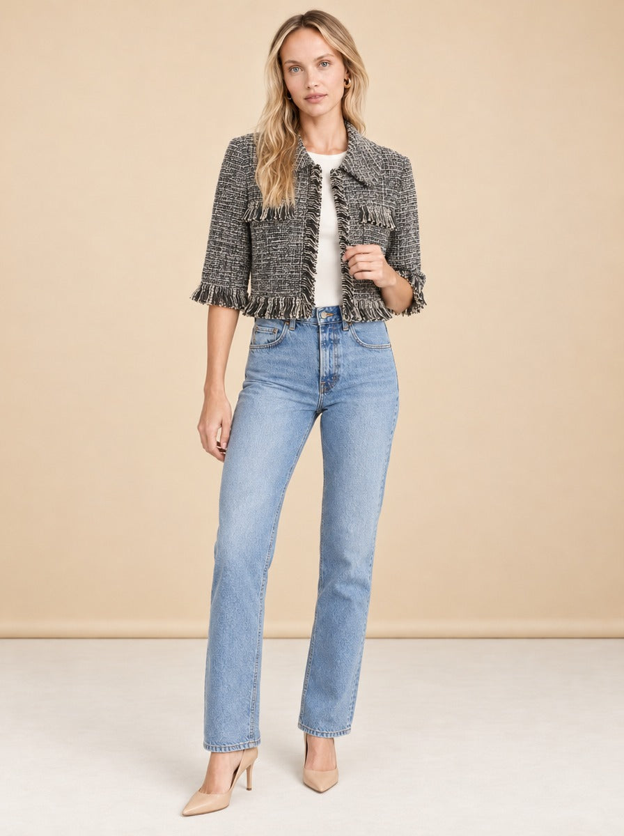 Cropped Sleeve Mini Jacket model_front_2