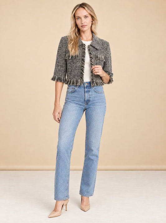 Cropped Sleeve Mini Jacket model_front_2
