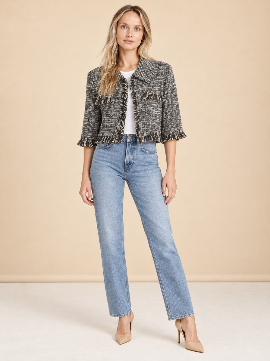 Cropped Sleeve Mini Jacket model_front_3