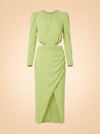 Crystal-Embellished Cutout Ruched Stretch-Jersey Midi Dress