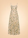 Curandera Lima Ranas Linen Tiered Maxi Dress — Agua by Agua Bendita