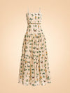 Curandera Lima Ranas Linen Tiered Maxi Dress — Agua by Agua Bendita