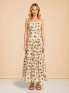 Curandera Lima Ranas Linen Tiered Maxi Dress — Agua by Agua Bendita