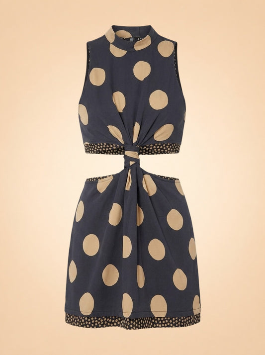Proenza Schouler Cutout Polka-Dot Crepe Midi Dress — front