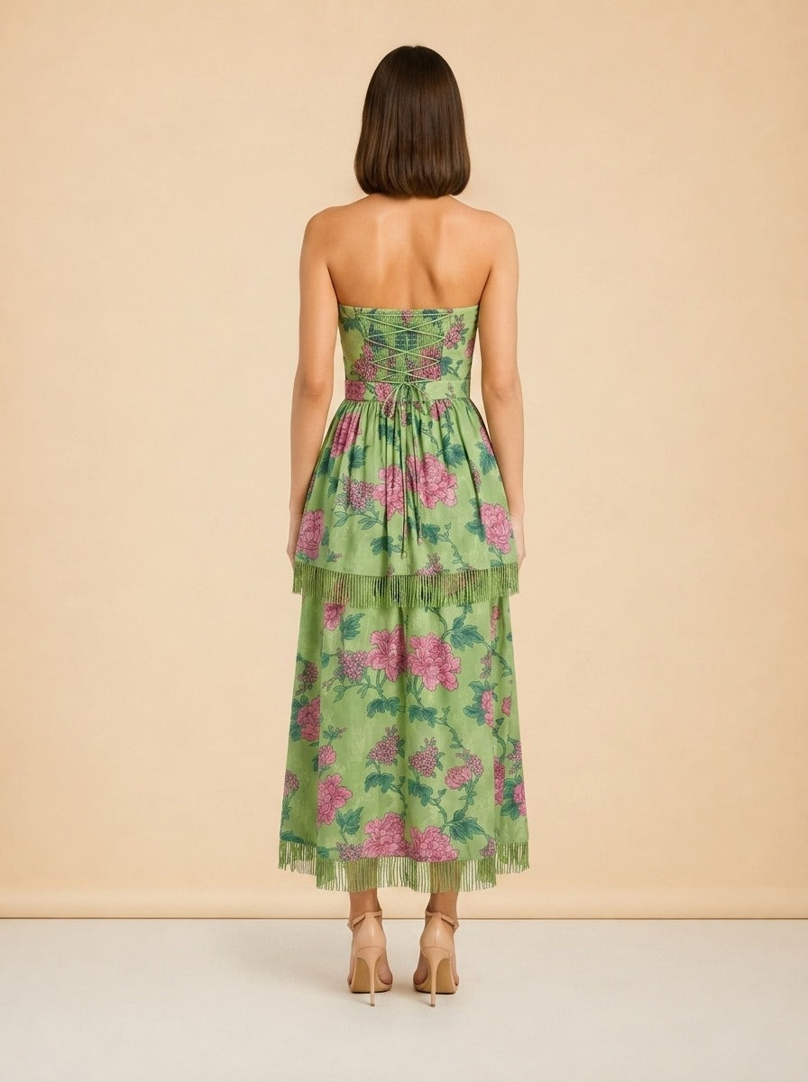 DAISY DRESS IN GARDENIA FLORAL model_back
