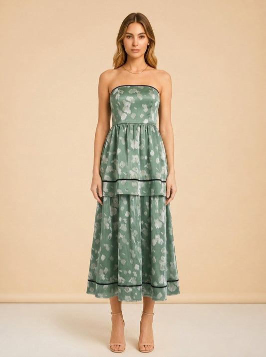 Daisy Dress in Green Blurry Magnolia