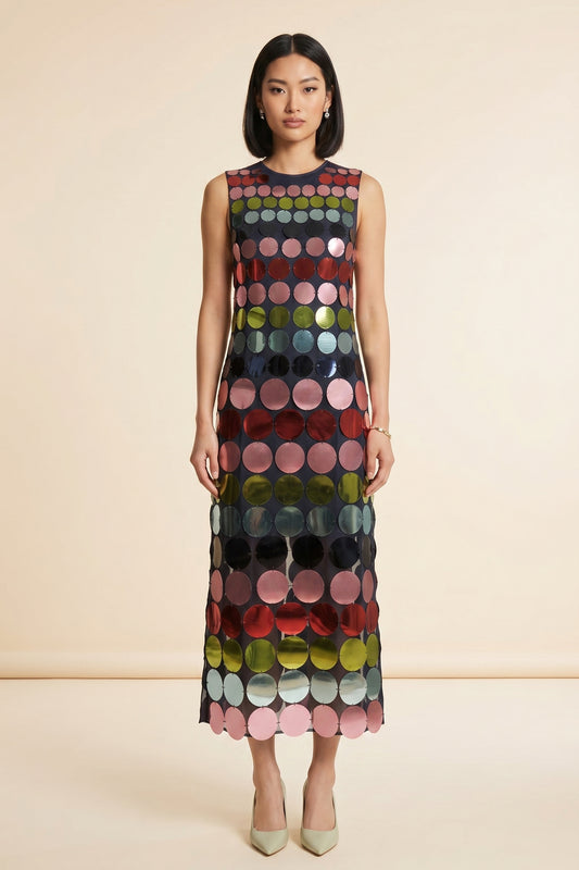Pink Sequin Maxi Dress