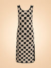 Danika Crochet Ankle Dress in Black/White
