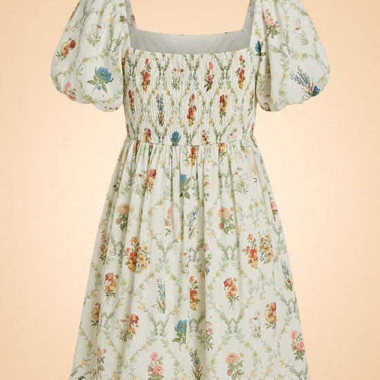 DAWN MINI DRESS X SADIE LOVING IN BLANC BOUQUET ghost_back