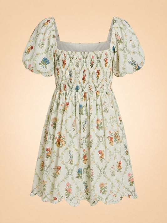 DAWN MINI DRESS X SADIE LOVING IN BLANC BOUQUET ghost_back