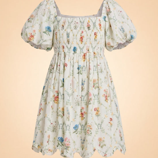 DAWN MINI DRESS X SADIE LOVING IN BLANC BOUQUET ghost_front