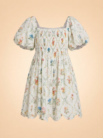 DAWN MINI DRESS X SADIE LOVING IN BLANC BOUQUET ghost_front