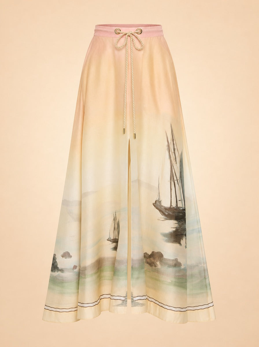 Deep Water Bodysuit & Parachute Maxi Skirt Set