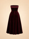 Delray - Port Velvet Bandeau Midi Dress ghost_back