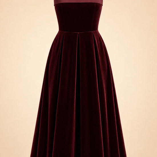 Delray - Port Velvet Bandeau Midi Dress ghost_front