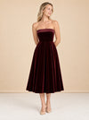 Delray - Port Velvet Bandeau Midi Dress model_front_2