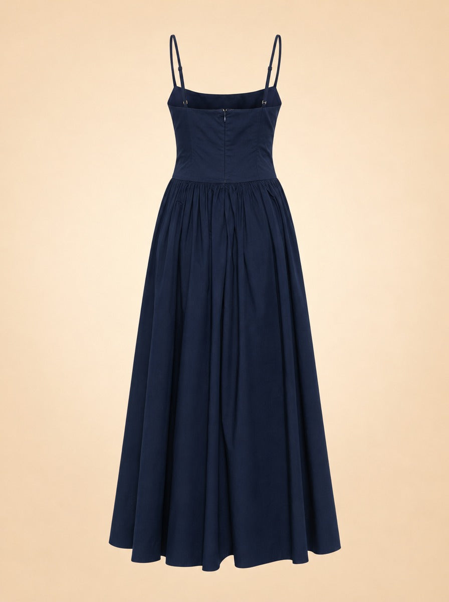Dena Flared Maxi Dress - Blue ghost_back