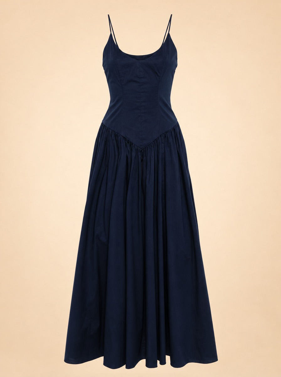 Dena Flared Maxi Dress - Blue ghost_front
