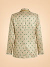 Desirae Embroidered Beaded Blazer - Light Gold/Mini Geometric Floral embroidery ghost_back