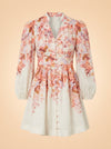 Devi Plunge Neck Linen Mini Dress ghost_front