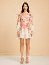 Devi Plunge Neck Linen Mini Dress model_front