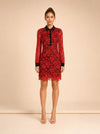 Diane von Furstenberg Red Lace Chemise Dress model front