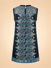 Sea New York Edwina Embroidery Dress (navy/blue) — back