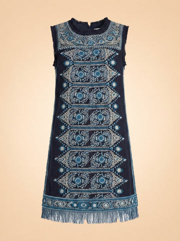 Sea New York Edwina Embroidery Dress (navy/blue) — front