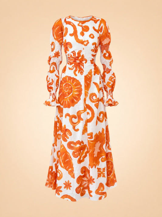 Elis Artemis Print Cut-Out Gown — ghost front
