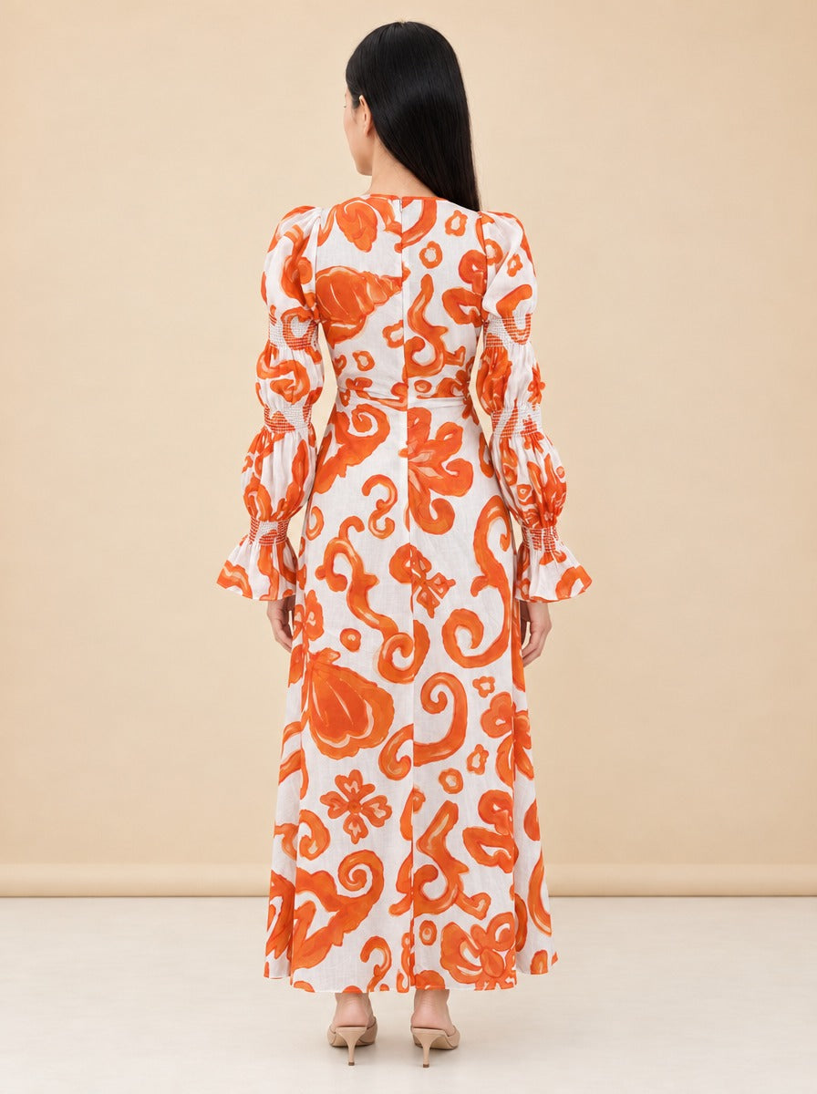 Elis Artemis Print Cut-Out Gown — model back
